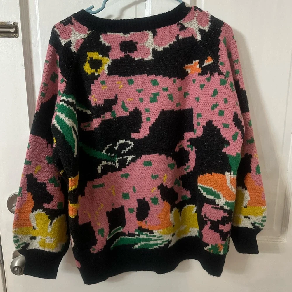 Umgee Pink Leopard Knit Sweater - Picture 4 of 6